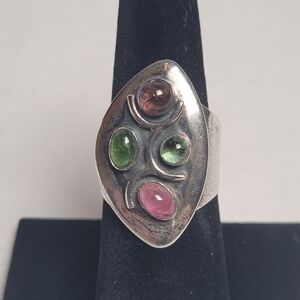 Jay King DTR Mine Finds Sterling Silver Chunky Multicolor Tourmaline Ring 7